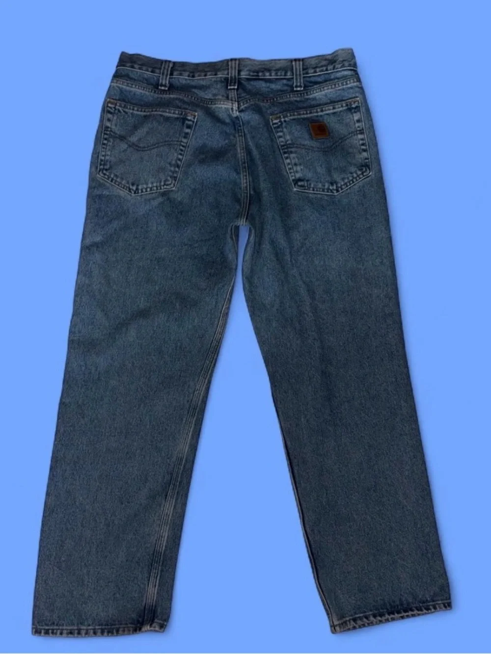 Carhartt Men's Relaxed Straight-Leg Jeans in Dark Blue